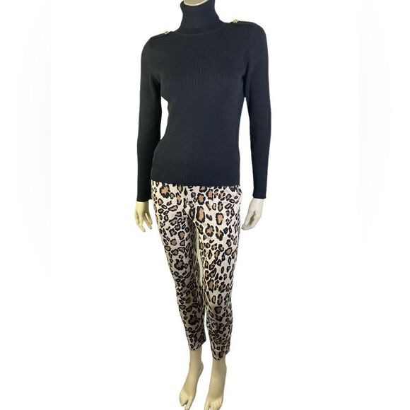 NWOT So Slimming by Chico’s Slim Fit Stretch Leopard Pants Size 0.5 - Picture 3 of 6